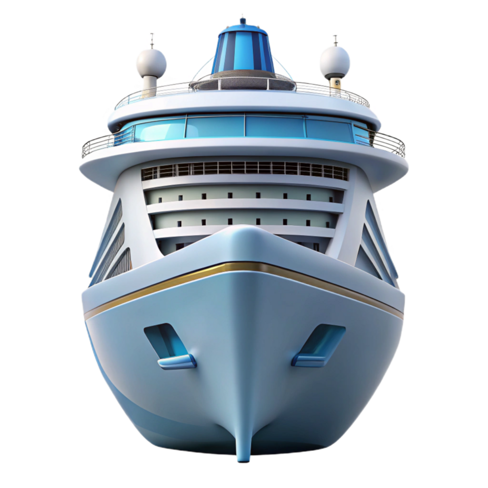 stunning rustic Cruise Ship at Sea Transparent Background high quality png