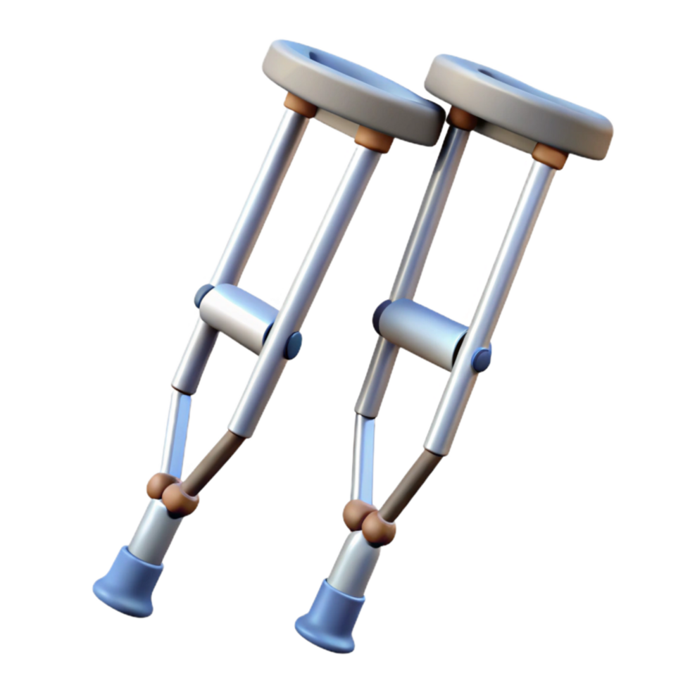 serene rustic Crutches Medical Aid Side View Transparent Background exclusive png