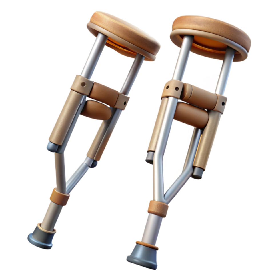impressive minimalist Crutches Pair Adjustable Height Cutout professional png