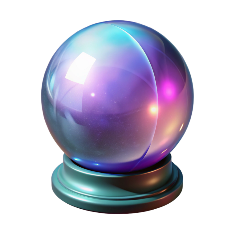vibrant classic Crystal Ball with Glowing Aura Isolated Element genuine png