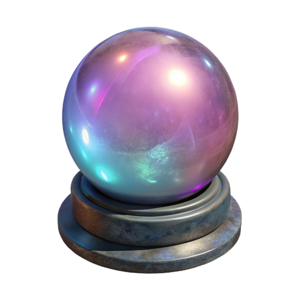 extraordinary classic Crystal Ball with Glowing Aura Isolated Element original png