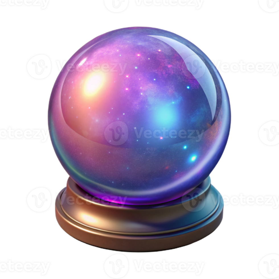 magnificent artistic Crystal Ball with Glowing Aura Isolated Element original png