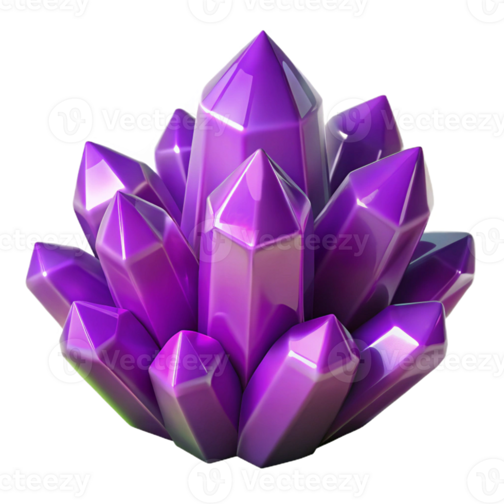 serene artistic Crystal Cluster Amethyst Purple Isolated png