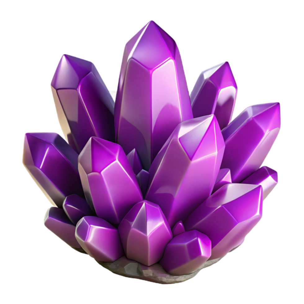 elegant creative Crystal Cluster Amethyst Purple Isolated original png