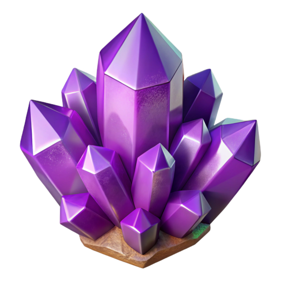 vibrant creative Crystal Cluster Amethyst Purple Isolated png