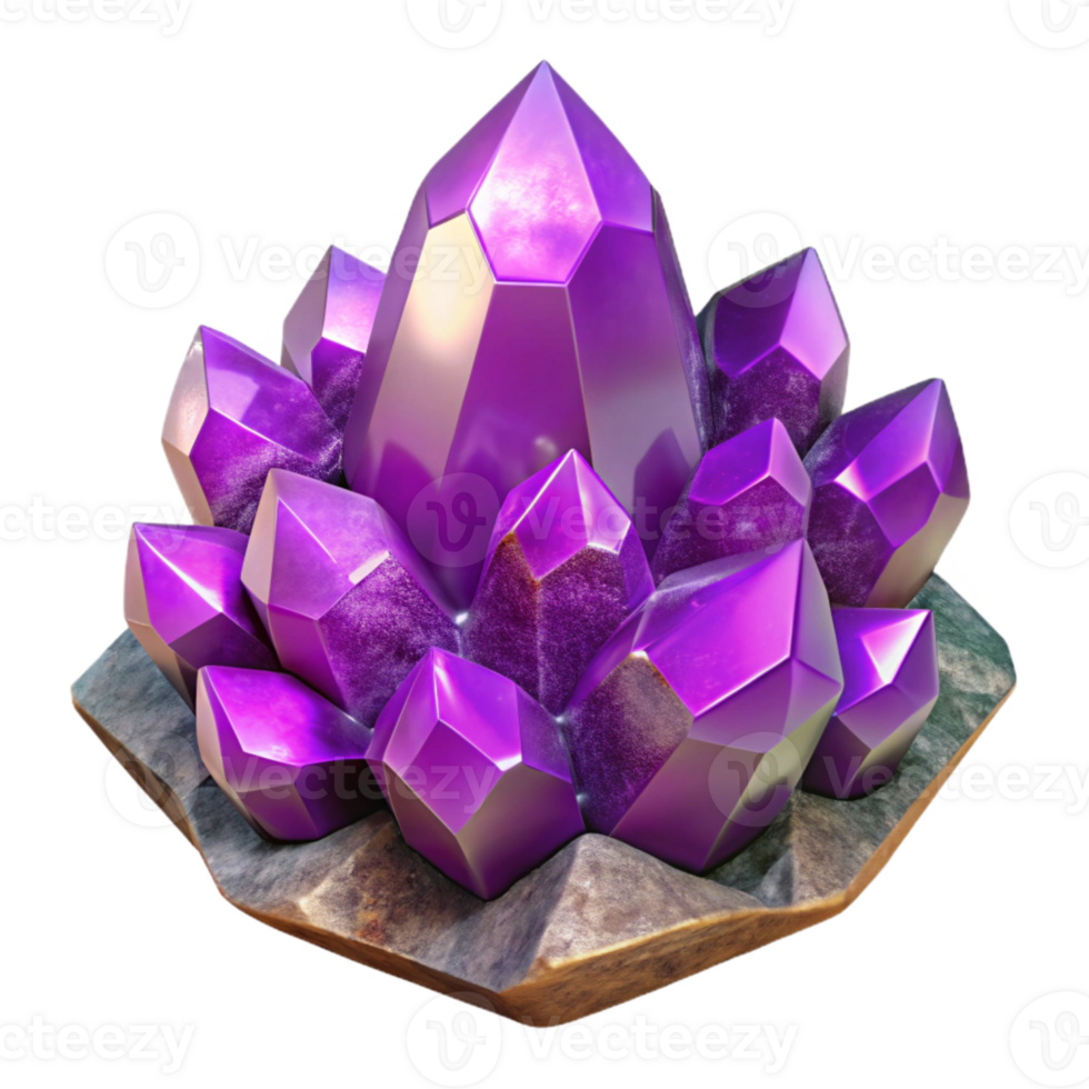 beautiful artistic Crystal Geode Amethyst Purple Crystals Cutout genuine png
