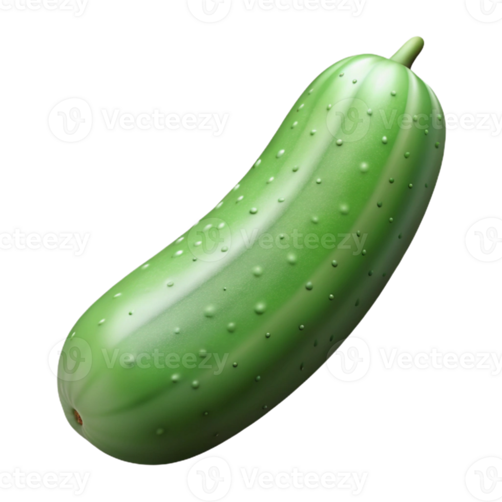 elegant abstract Cucumber Isolated on White Background authentic png