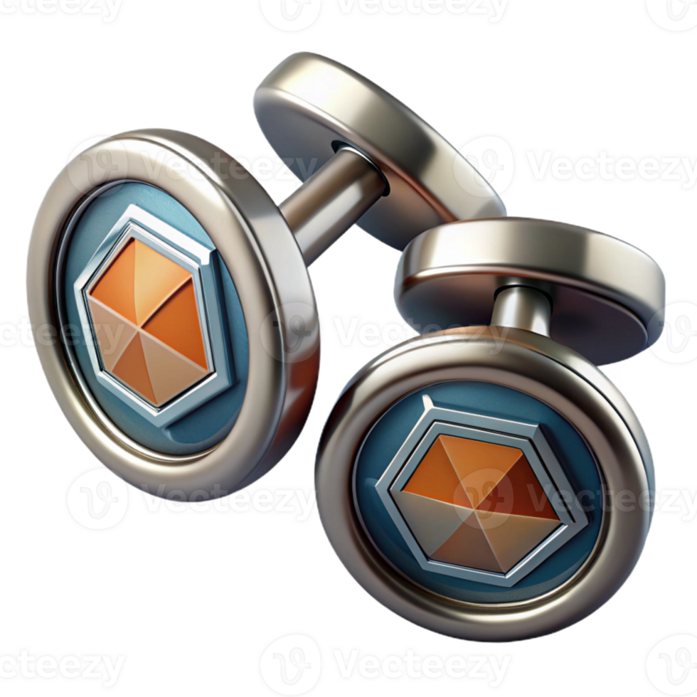 vibrant minimalist Cufflinks with Geometric Design Cutout premium png
