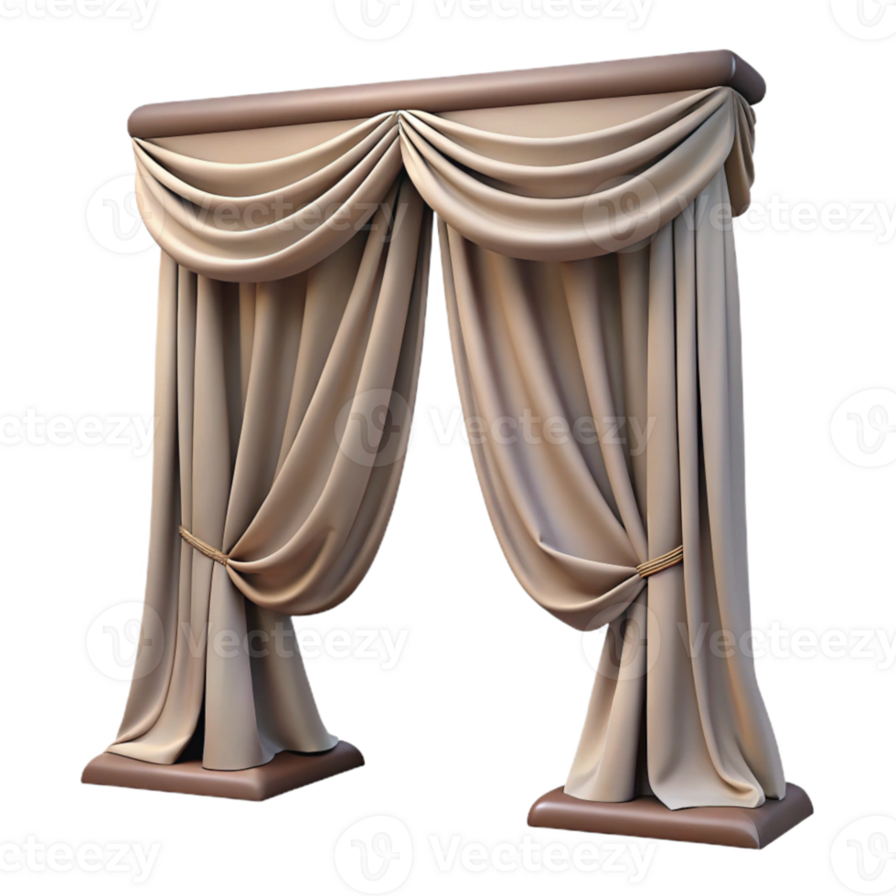 serene creative Curtains Draped Fabric Detail Isolated authentic png