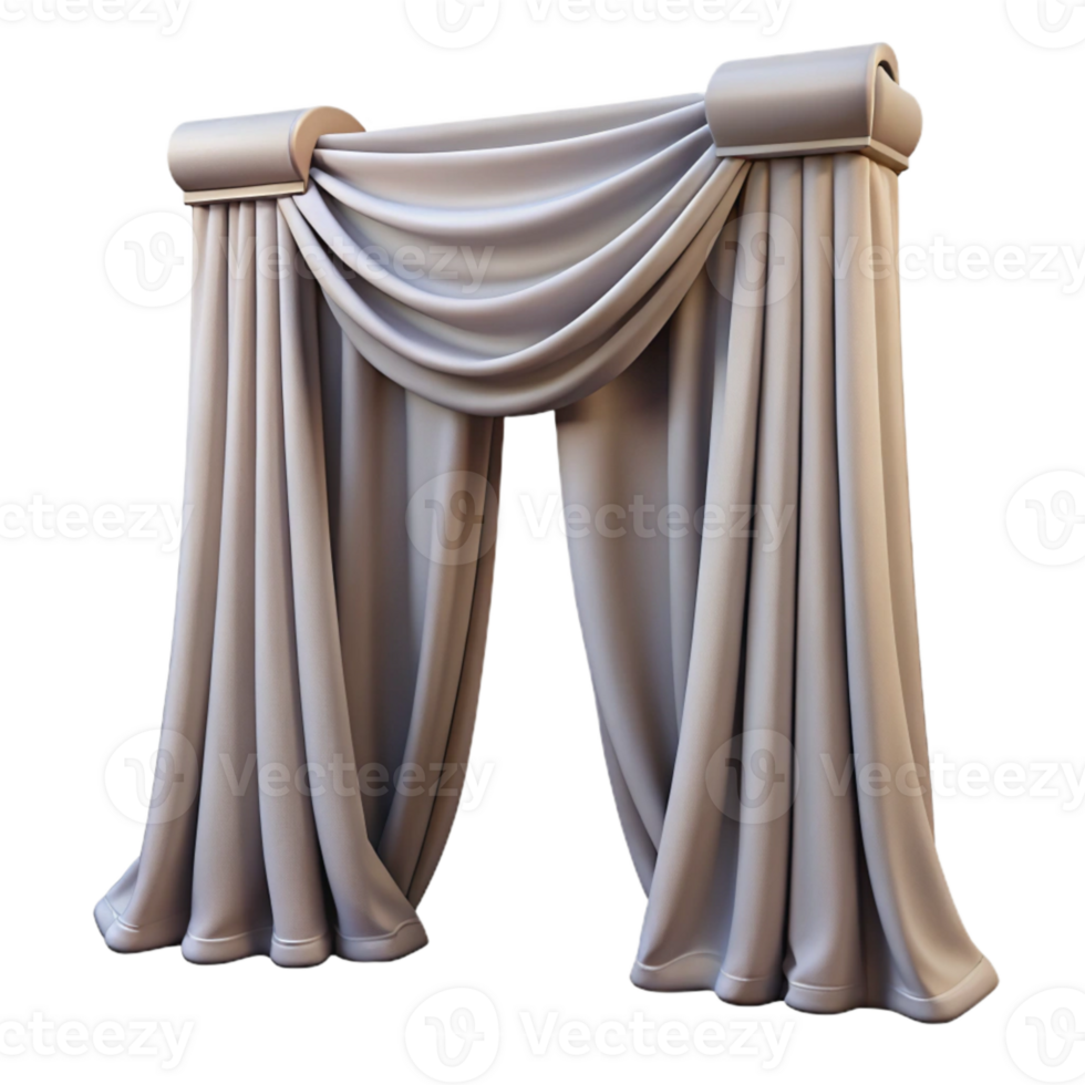 extraordinary rustic Curtains Draped Isolated on Transparent Background high quality png