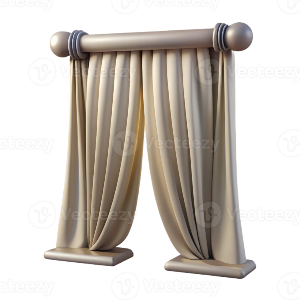 dramatic modern Curtains Sheer Fabric Detail Isolated Cutout professional png