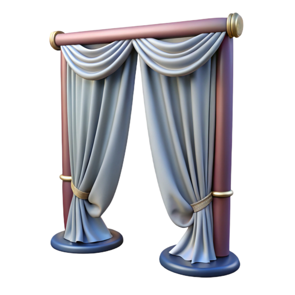 wonderful minimalist Curtains Draped Isolated on Transparent Background premium png