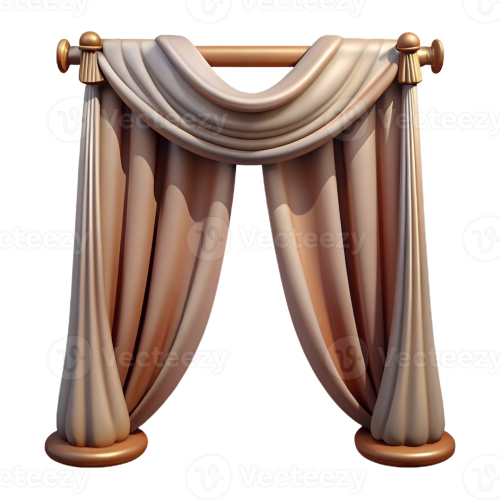 serene rustic Curtains Sheer Fabric Detail Isolated Cutout premium png