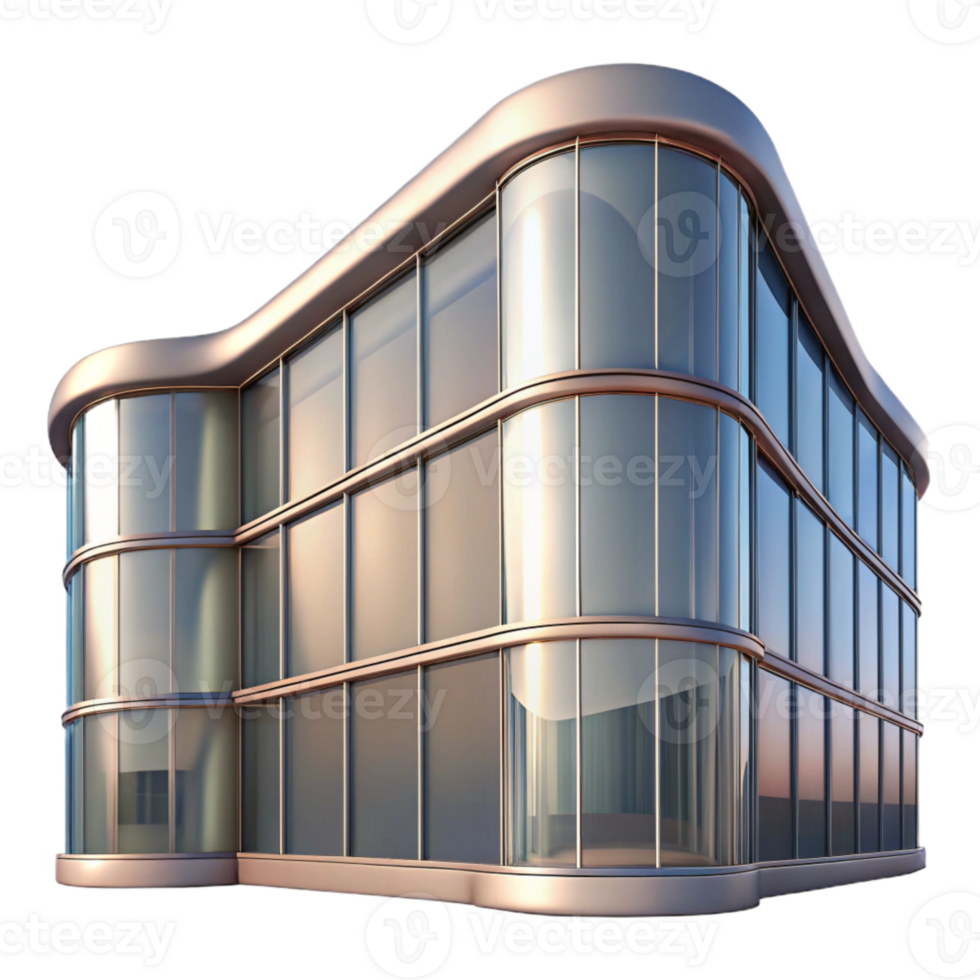 serene traditional Curved Building Facade Reflective Surface Transparent high resolution png
