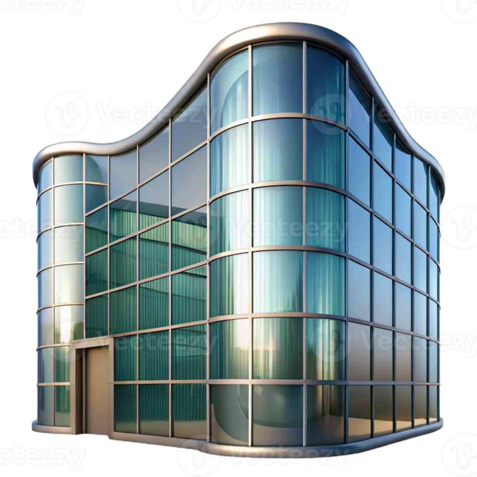 elegant abstract Curved Building Facade Reflective Surface Transparent original png