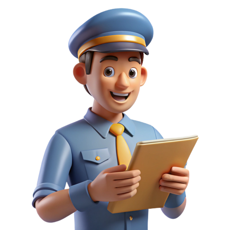 elegant vintage Customs Officer Checking Documents Cutout high quality png