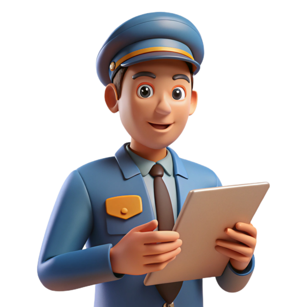 dramatic artistic Customs Officer Checking Documents Cutout original png