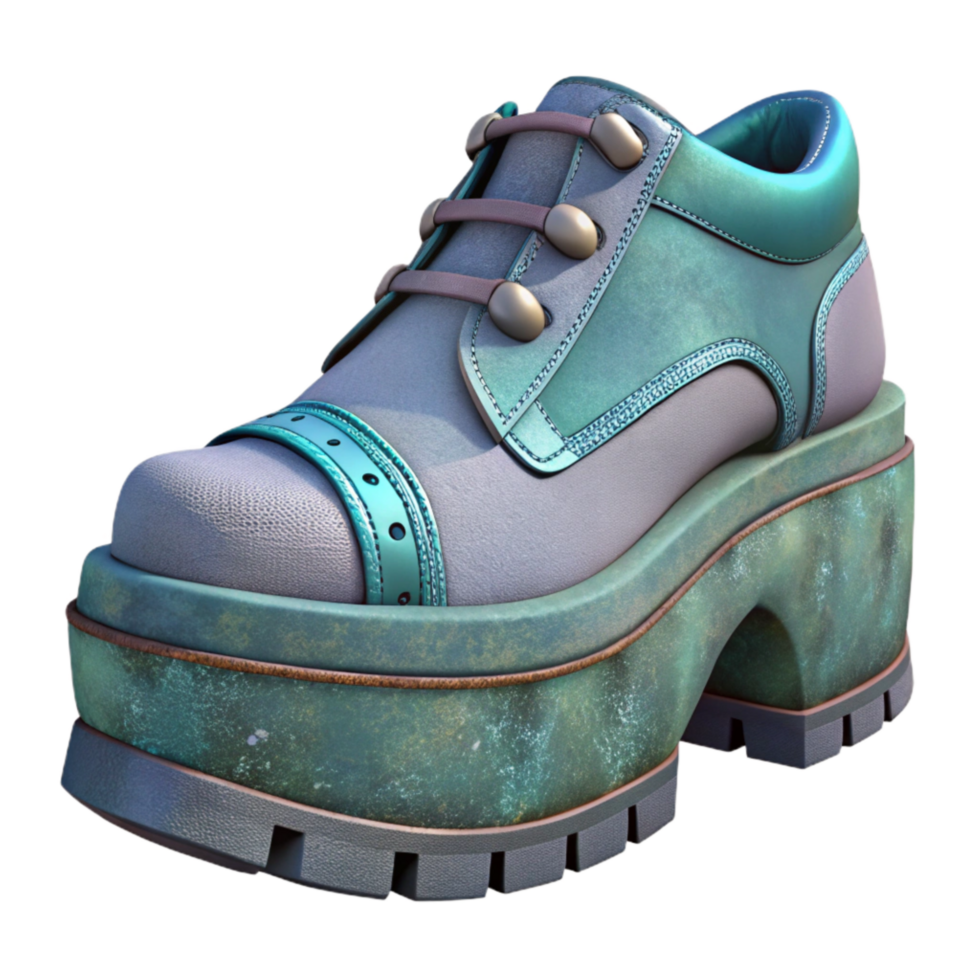 wonderful minimalist Cybergoth Platform Shoes Side View Cutout Transparent Background authentic png