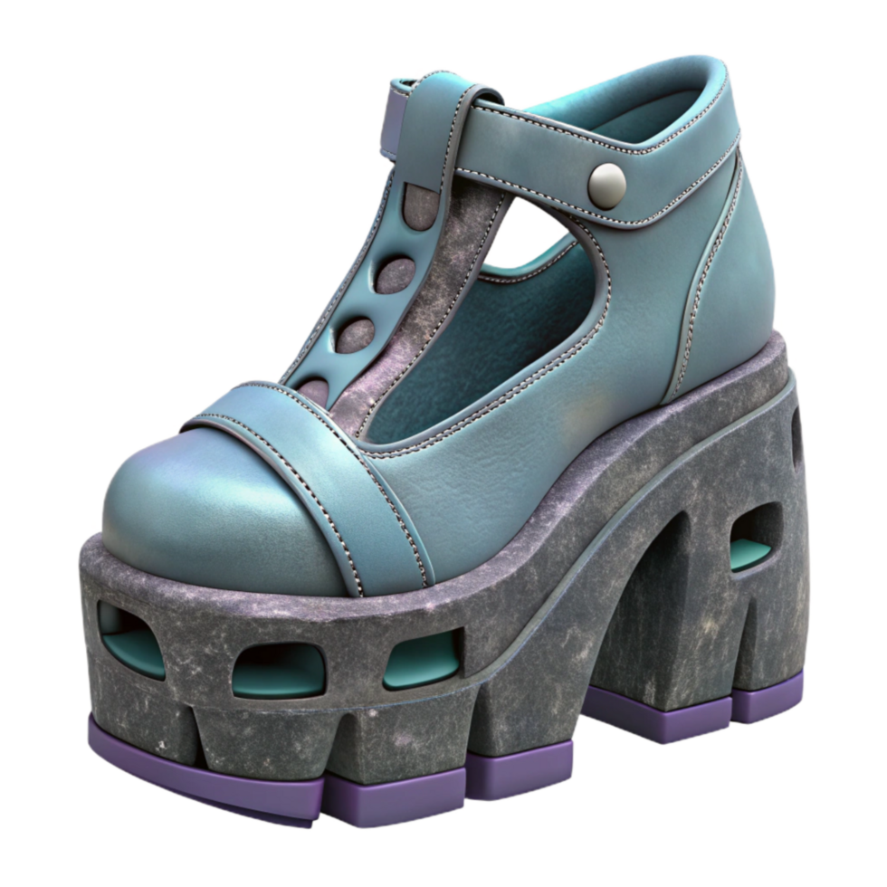 wonderful minimalist Cybergoth Platform Shoes Side View Cutout Transparent Background png