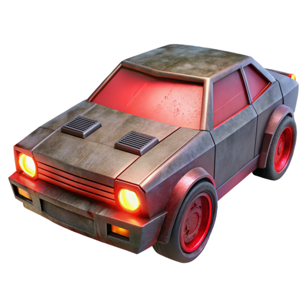 elegant classic Cyberpunk Car Red Headlights Cutout detailed png