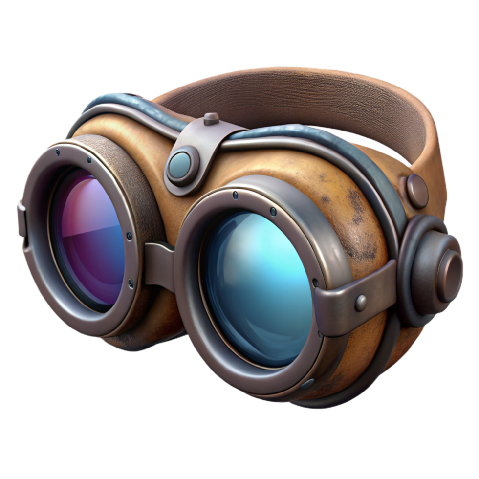 serene creative Cyberpunk Goggles Front View Cutout Transparent Background high resolution png