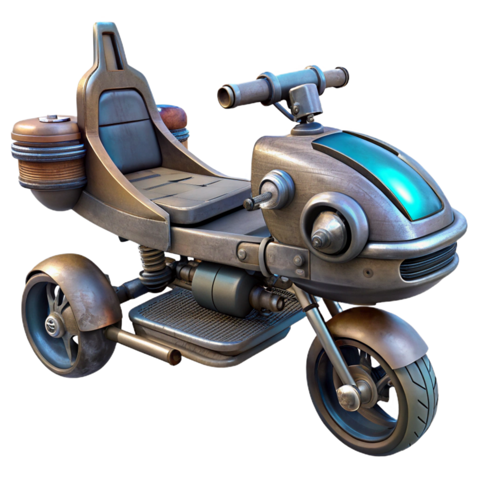 beautiful contemporary Cyberpunk Hoverbike Side View Cutout high resolution png