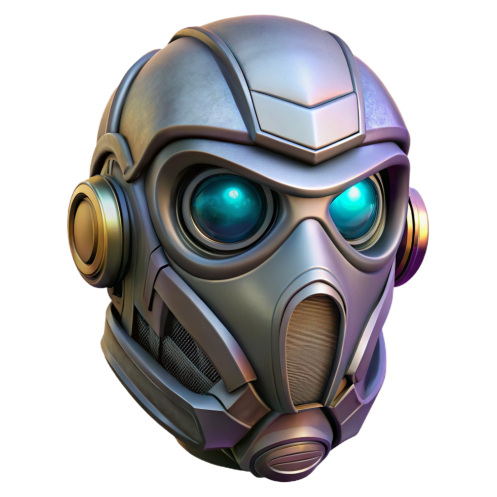 impressive traditional Cyberpunk Mask Mirrored Visor Isolated Element png