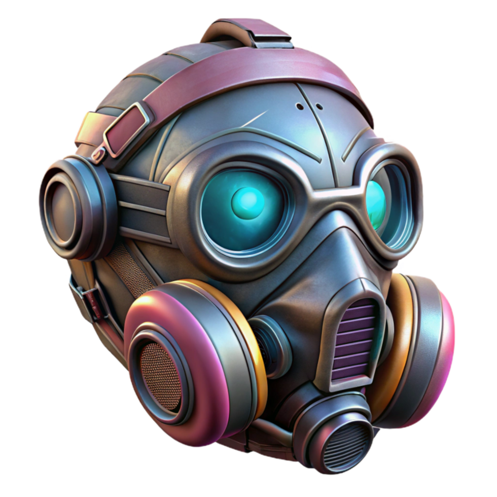 dramatic rustic Cyberpunk Mask Respirator Style Isolated high quality png