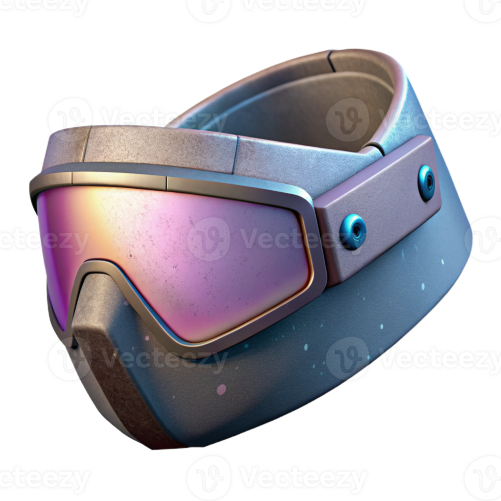 vibrant minimalist Cyberpunk Visor Isolated Side Angle premium png