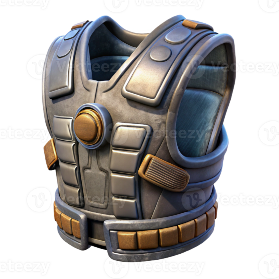 beautiful vintage Cyberpunk Vest Molded Armor Isolated Element detailed png