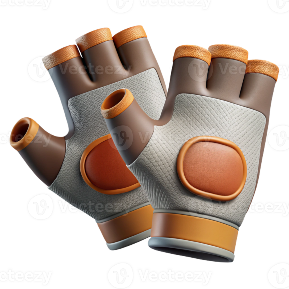 wonderful minimalist Cycling Gloves Fingerless Top View Isolated authentic png
