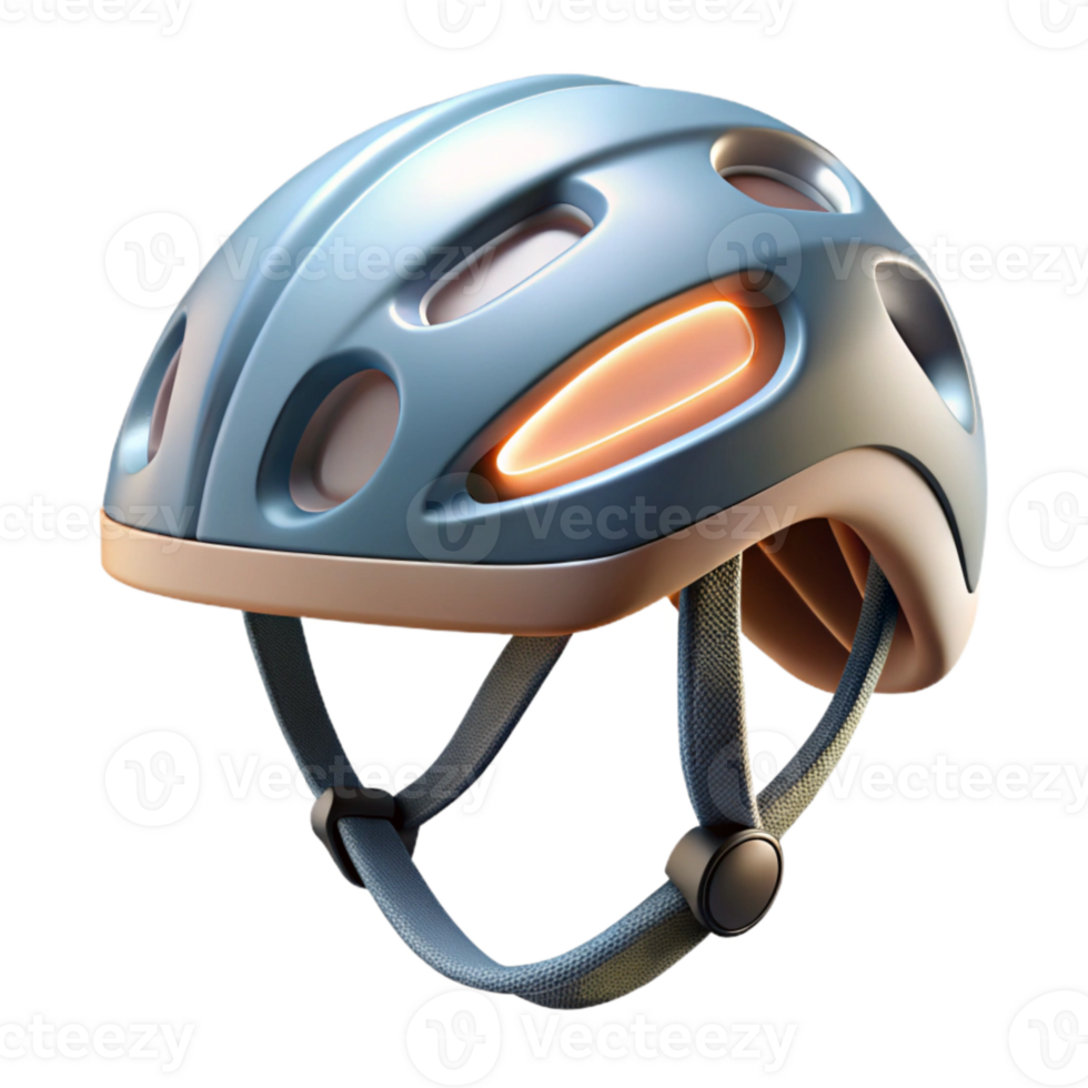 impressive rustic Cycling Helmet with Light Front View Isolated premium png