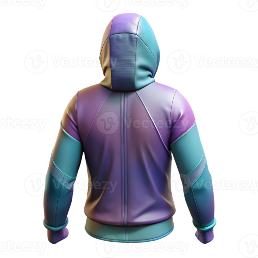 serene rustic Cycling Jacket with Hood Back View Isolated png