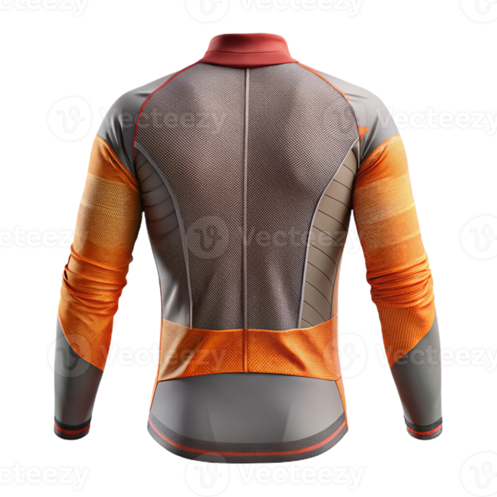dramatic creative Cycling Jersey Long Sleeve Back View Isolated high resolution png