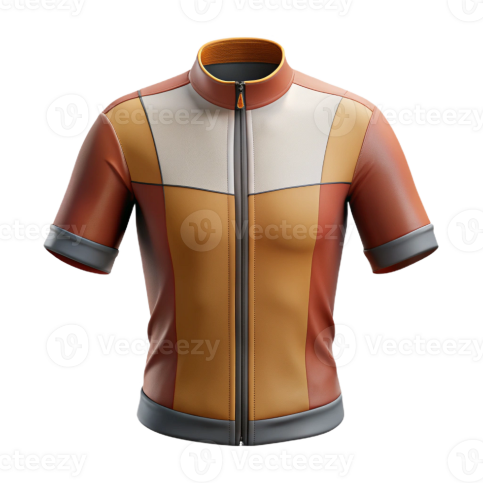 elegant minimalist Cycling Jersey with Zipper Front View Isolated premium png