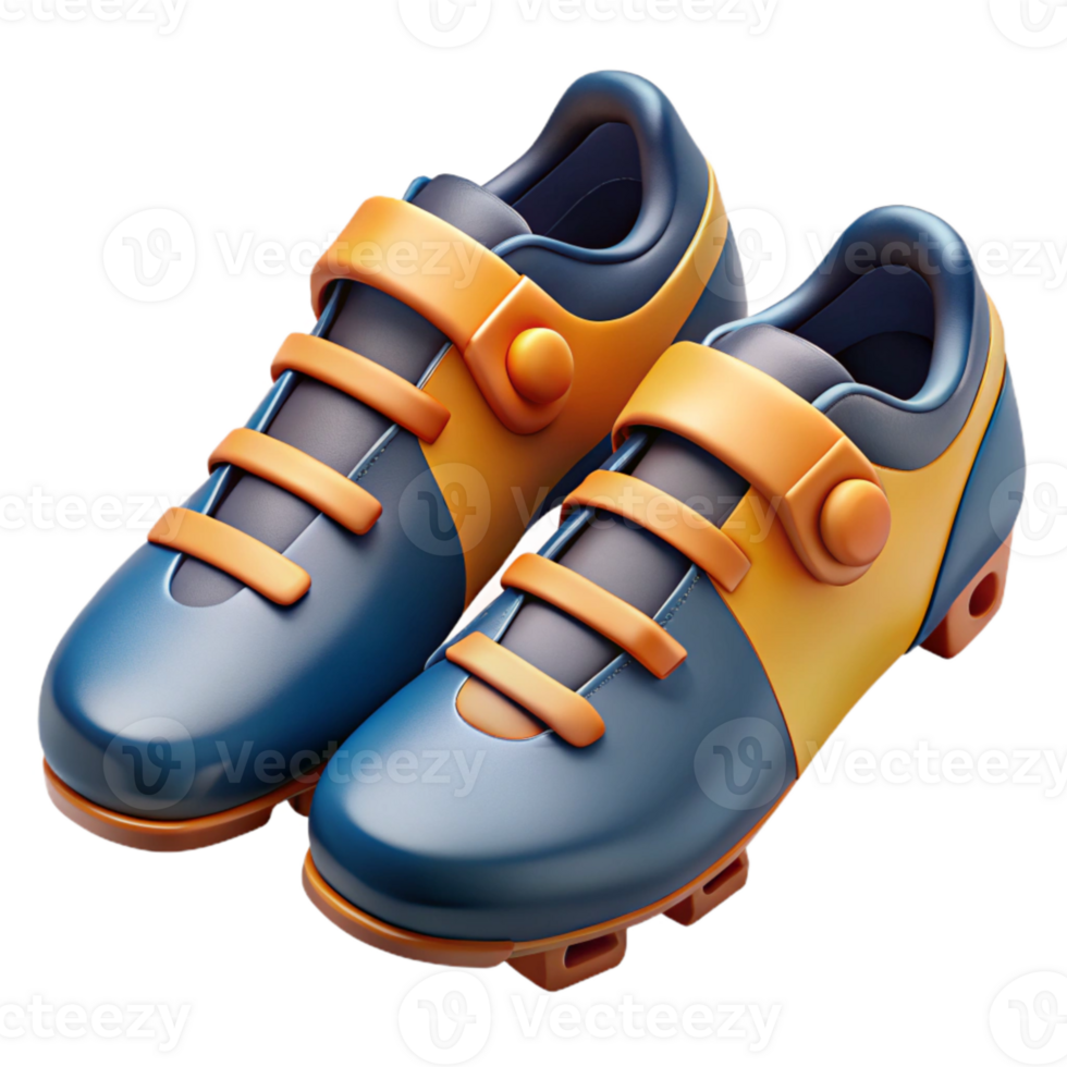 beautiful artistic Cycling Shoes with Cleats Top View Cutout exclusive png