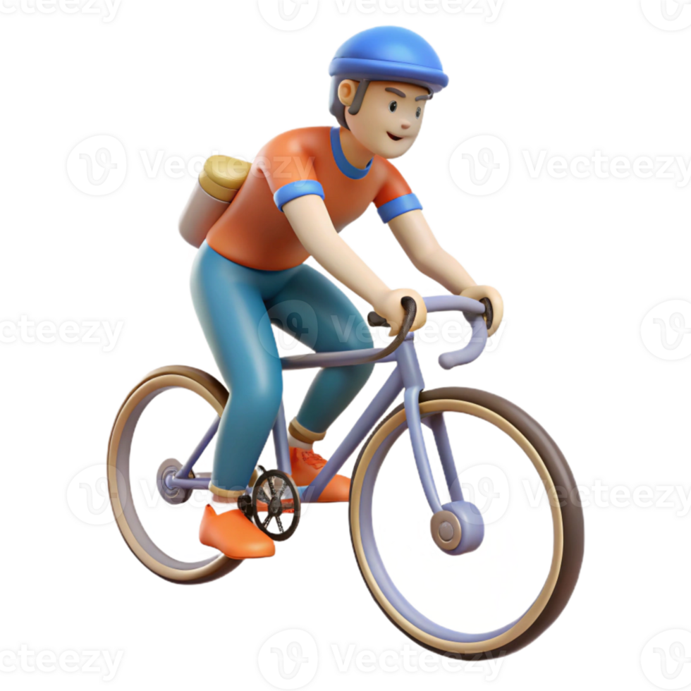 wonderful artistic Cyclist on Bike Dynamic Perspective Isolated Cutout professional png