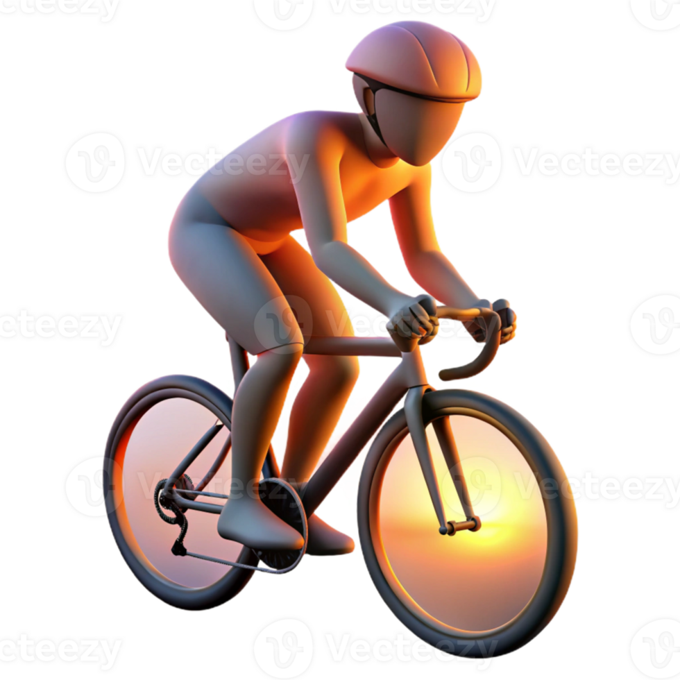stunning rustic Cyclist Silhouette at Sunset Isolated Element detailed png