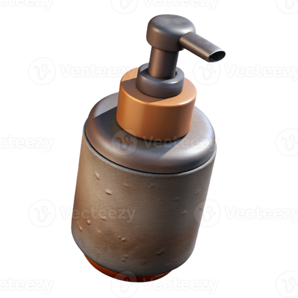 impressive modern Cylindrical Bottle with Pump Dispenser Isolated authentic png