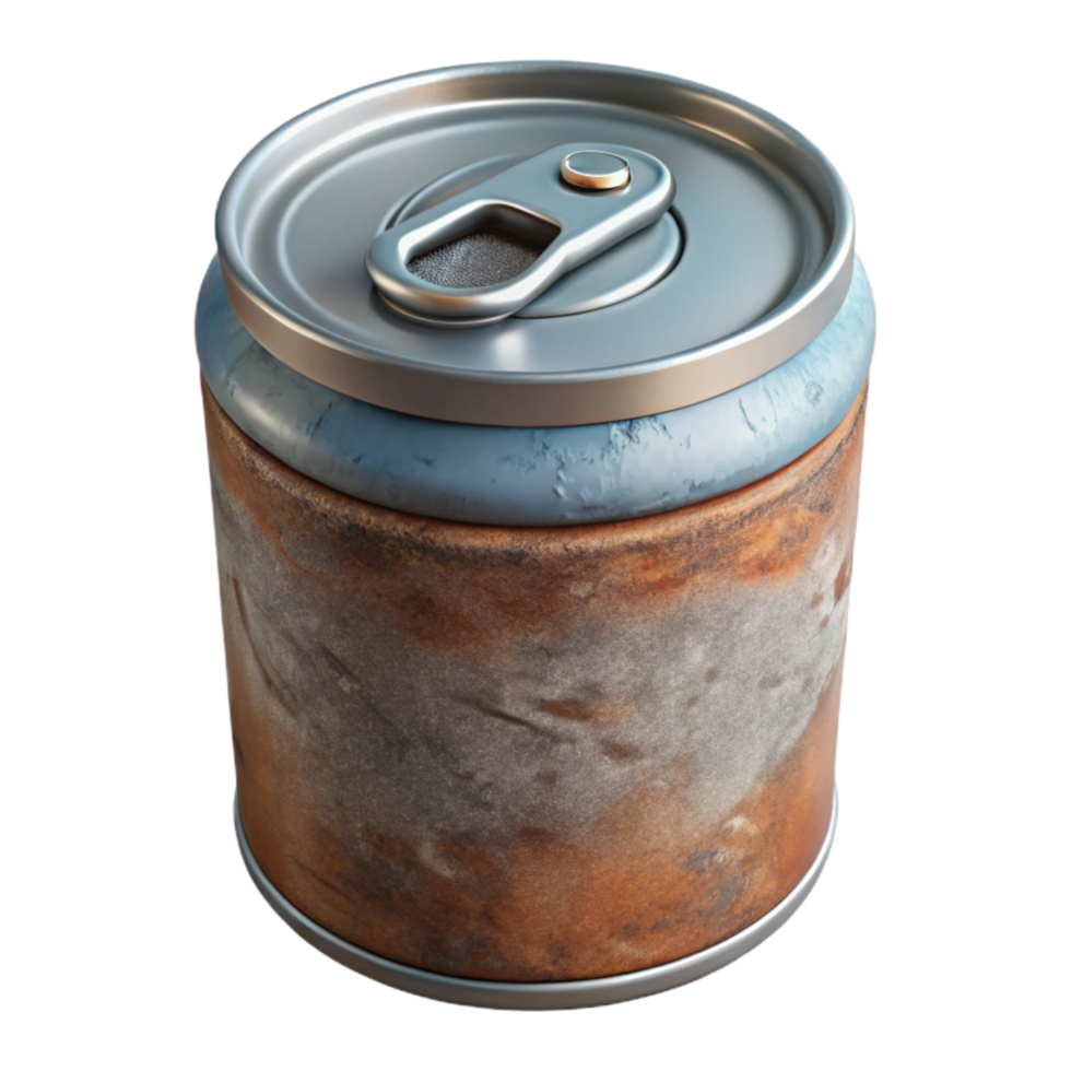 Cylindrical Can with Pull Tab Top Transparent Background png