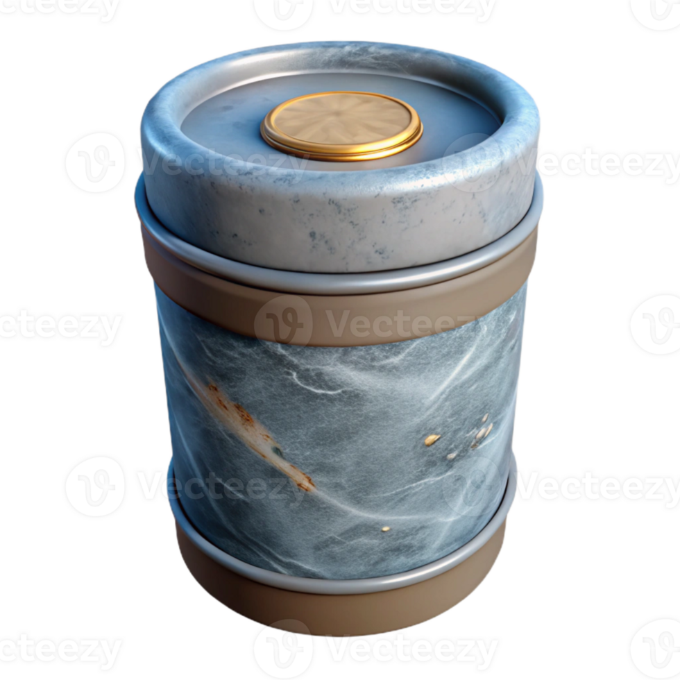 elegant minimalist Cylindrical Container with Tamper Evident Seal Isolated premium png