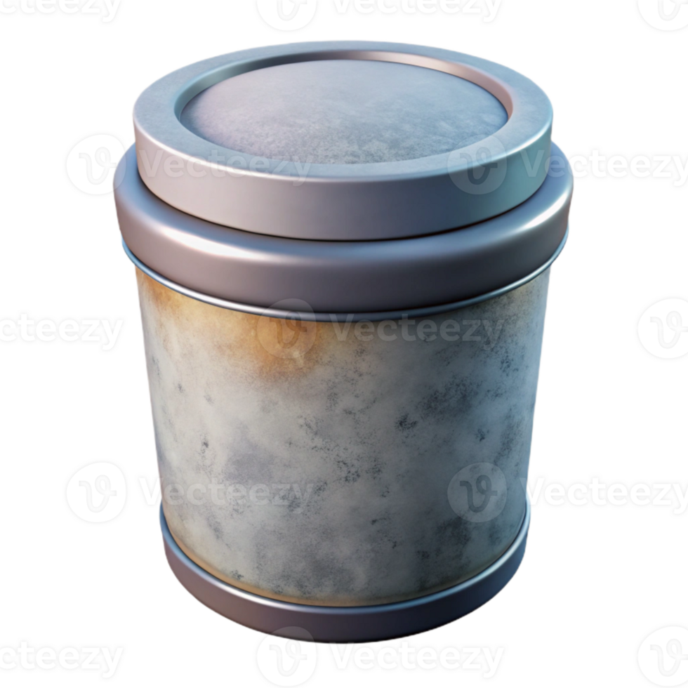 beautiful modern Cylindrical Container with Screw on Lid Isolated premium png