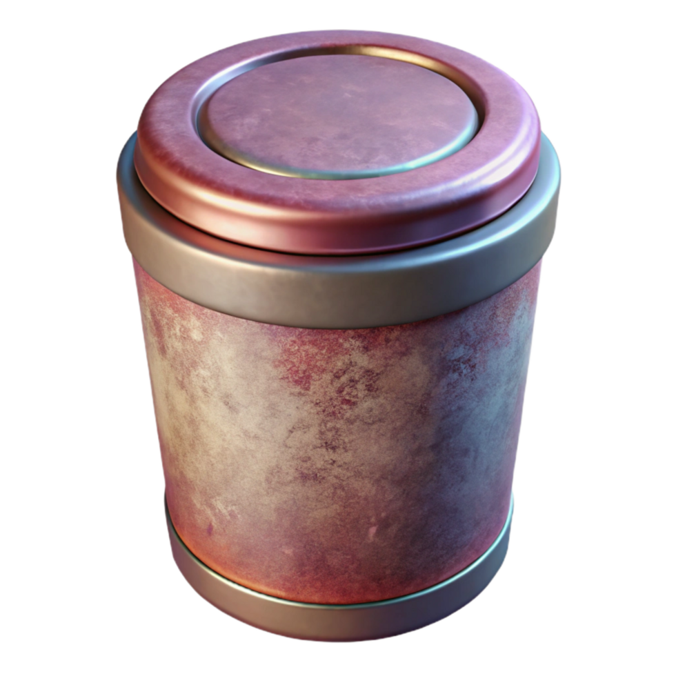 dramatic contemporary Cylindrical Container with Screw on Lid Isolated png