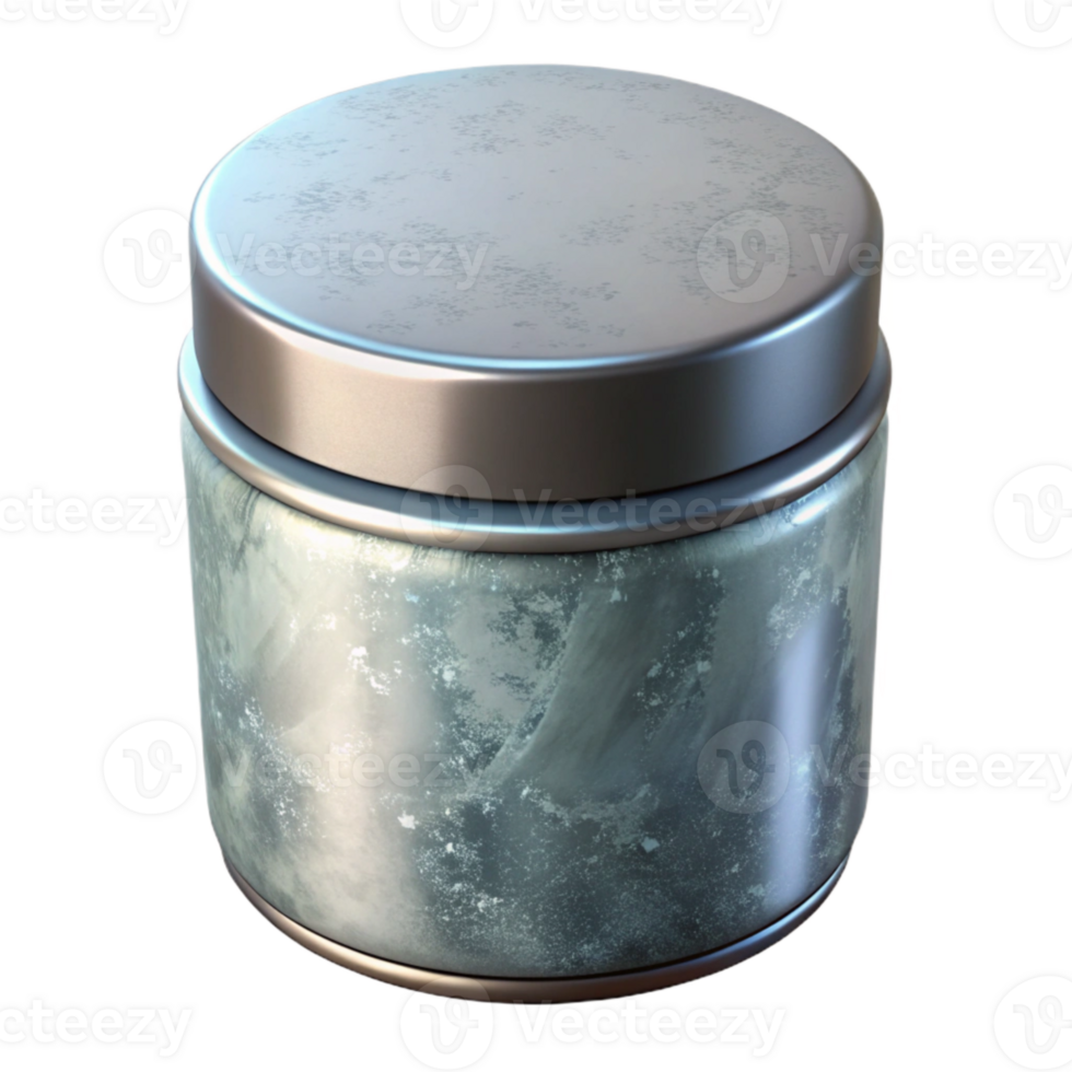 elegant creative Cylindrical Cosmetic Jar Isolated with Silver Cap genuine png