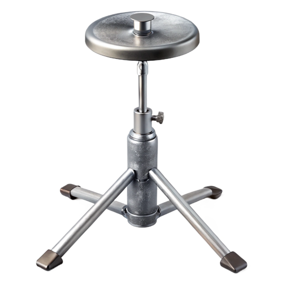 dramatic contemporary Cymbal Stand Base Tripod Design Chrome Finish Cutout png