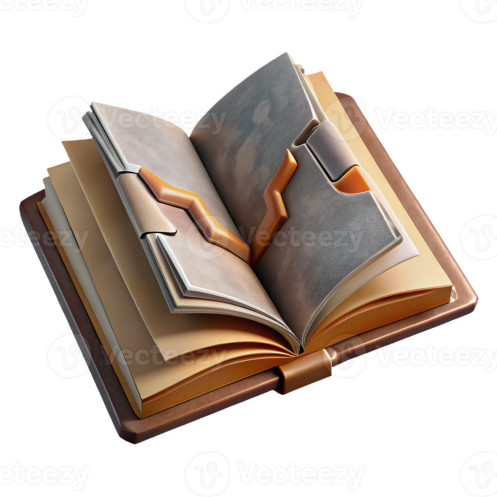 beautiful contemporary Damaged Book Page Repair Close Up Cutout high quality png