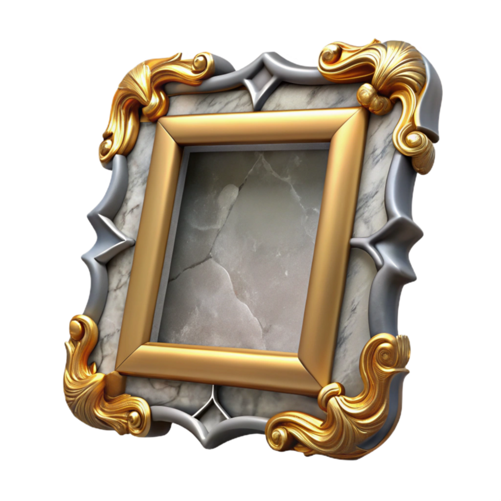 magnificent modern Damaged Painting Frame Gilt Detail Transparent Element high resolution png
