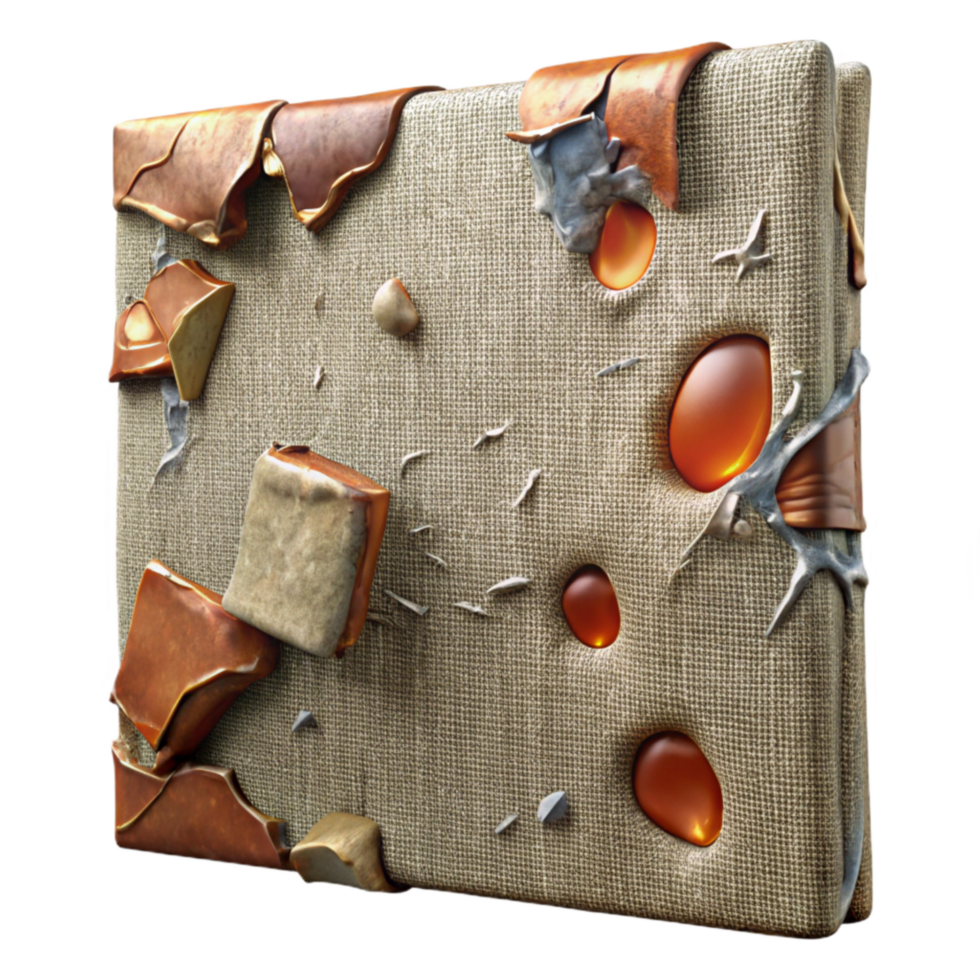 dramatic classic Damaged Painting Canvas Tear Detail Transparent Element detailed png