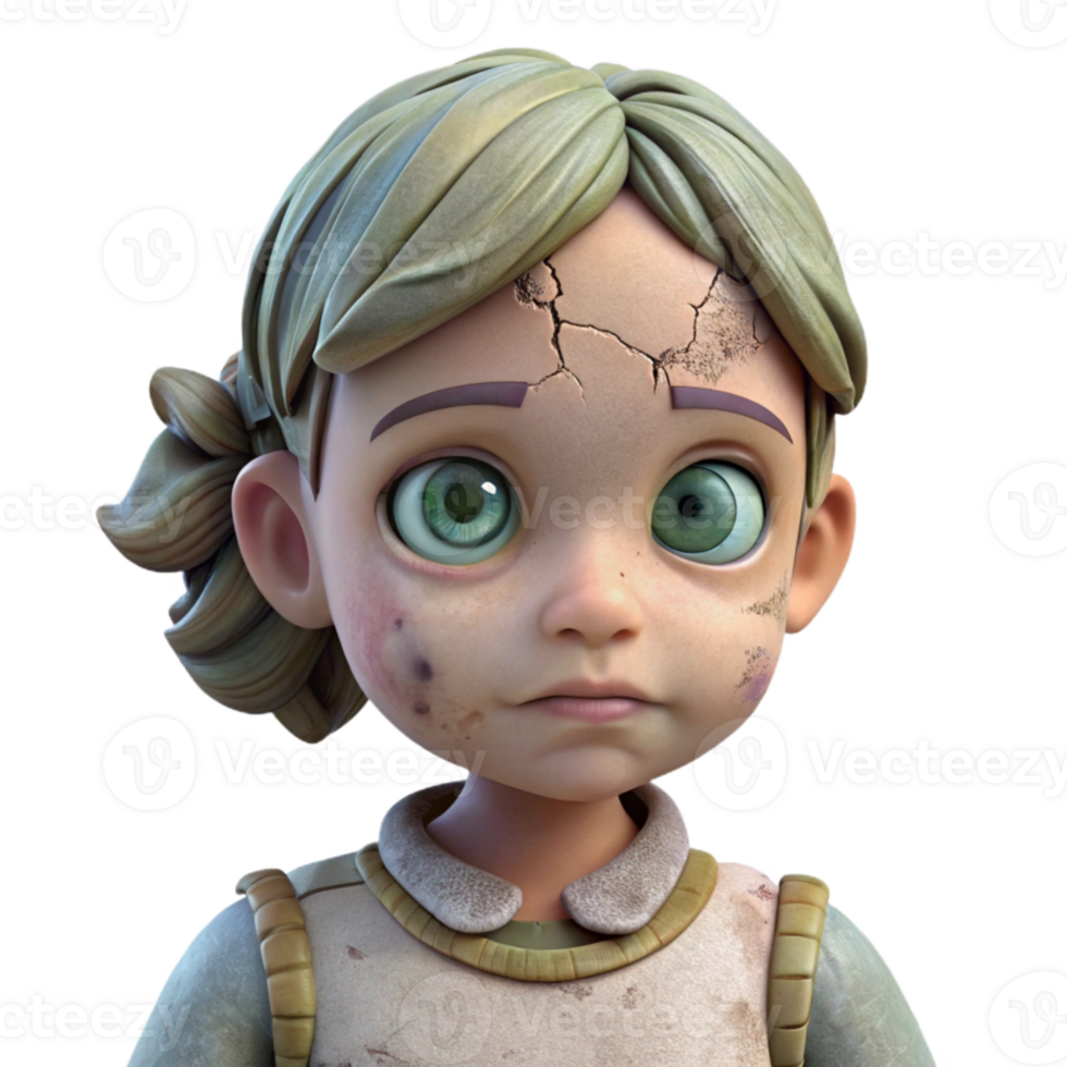 magnificent vintage Damaged Porcelain Doll Restoration Cutout high resolution png