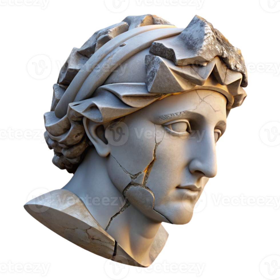 wonderful modern Damaged Sculpture Fragment Side View Isolated high resolution png